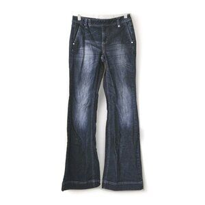 Esprit Collection Jeans Womens 2 Blue Low Rise Pockets Flare Stretch Y2K Hippie